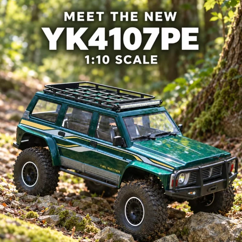 YIKONG YK4107PE New 1/10 Scale RC Rock Crawler 4WD Brushed Electric Off-Road Truck Differential Lock Patrol Style Remote Control