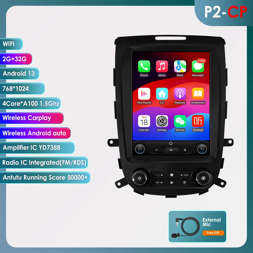 Android Carplay Autoradio für Hyundai Santa Fe 2 2006-2012 Auto AC Multimedia-Videoplayer WIFI 2DIN 6115 Vertikaler Bildschirm GPS