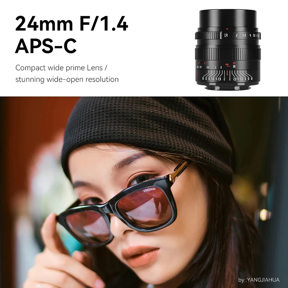 7artisans APS-C 24mm F1.4 Wide Angle Prime Environmental Humanities Camera Lens for Photography with E X Z RF M M43 L Mount