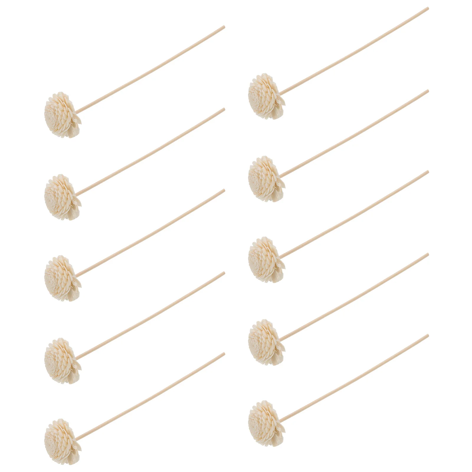 

10Pcs Aromatherapy Rattan Flower Diffuser Sticks Rose Design for Home Office Bedroom Fragrance Essential Oil Reed Decoration