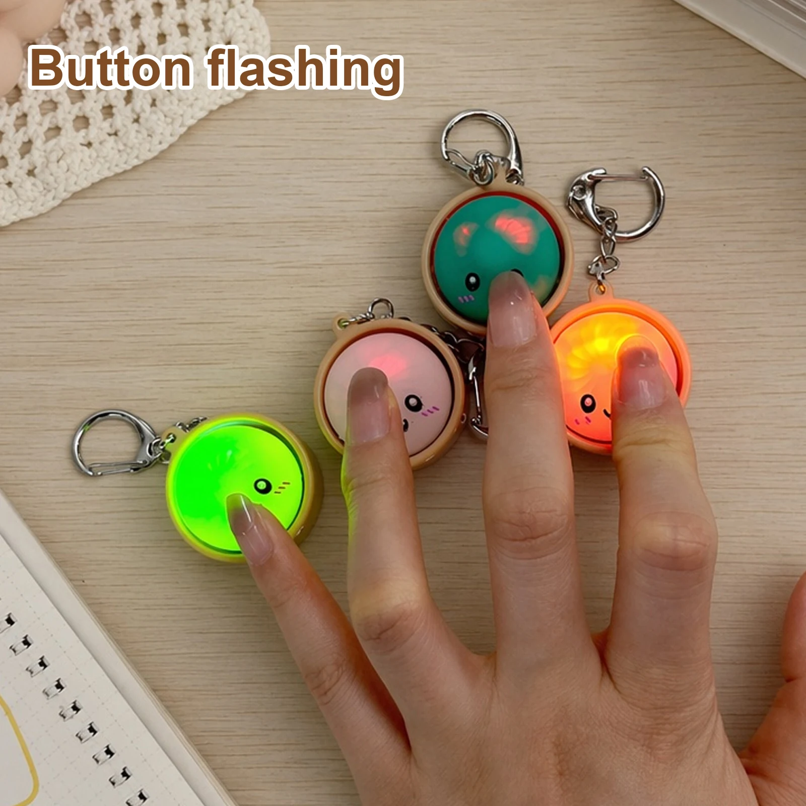 4/6/12pcs Dumpling Keyboard Clicker with Keychain Fidget Clicker Keyboard Button Finger Clicker for Adults at Work Travel Home
