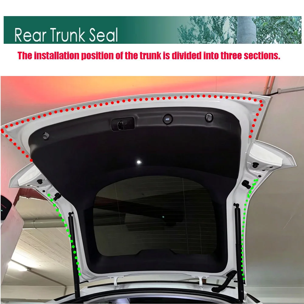 10pcs Door Seal Soundproof Kit For New Tesla Model Y Juniper 2025+ Launch 2025+ Rubber Weather Draft Seal Strip Wind Noise Kit
