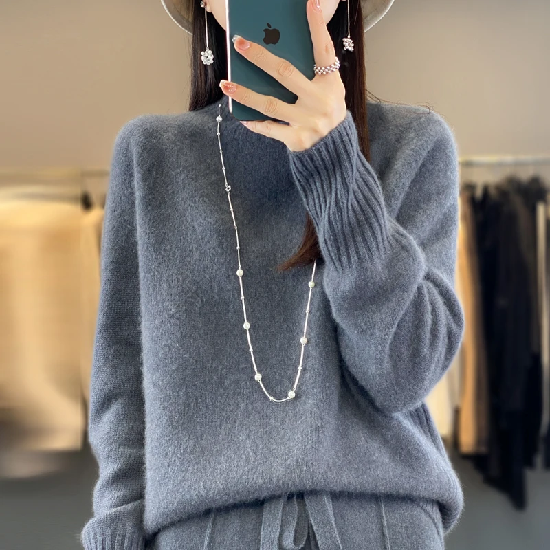 New heavy cashmere sweater thickened Faye Wong with the same first-line ready-to-wear turtleneck loose pullover sweater bottomin