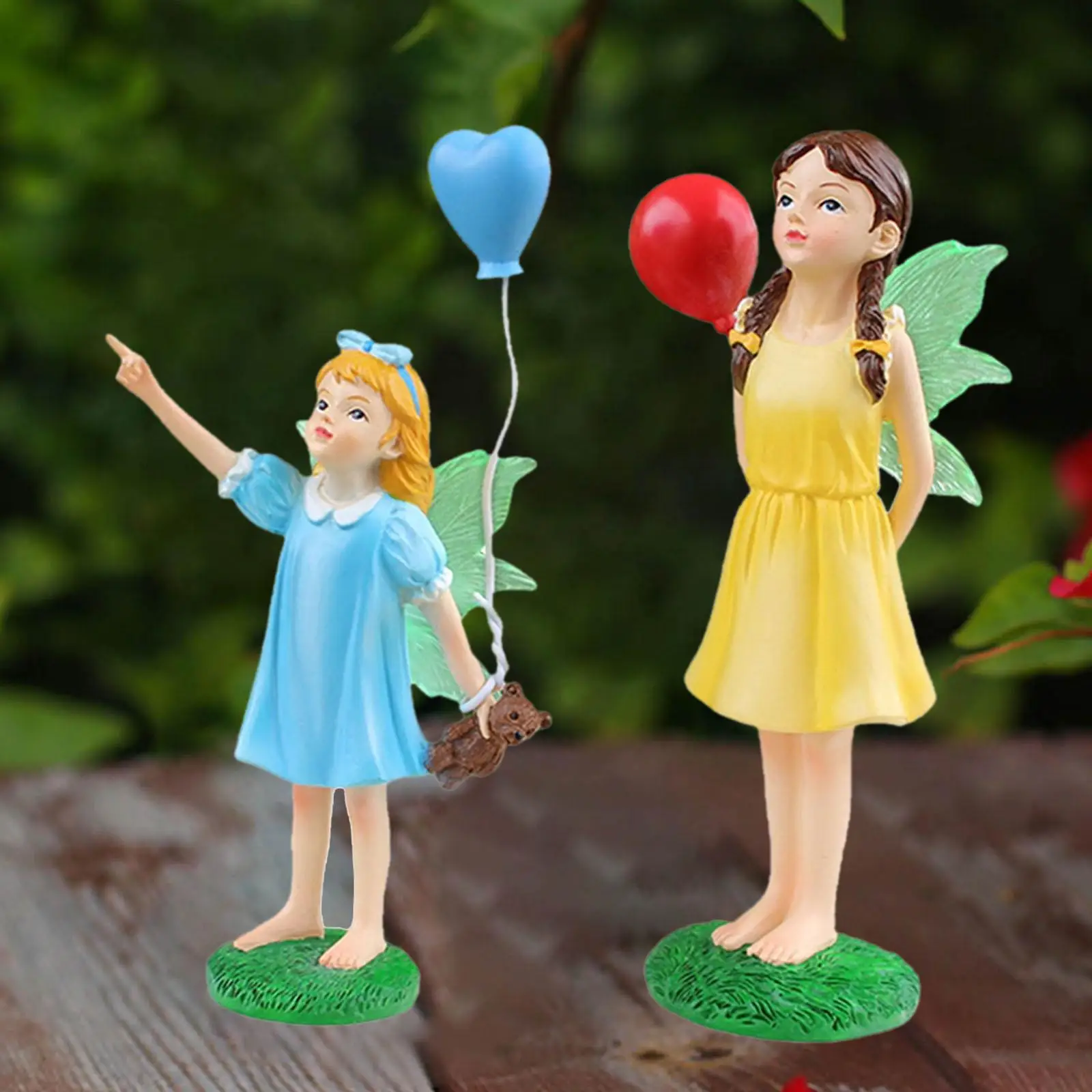 

2Pcs Mini Fairy Garden Statues Miniature Fairy Figurines Tiny Resin Girl Sculpture