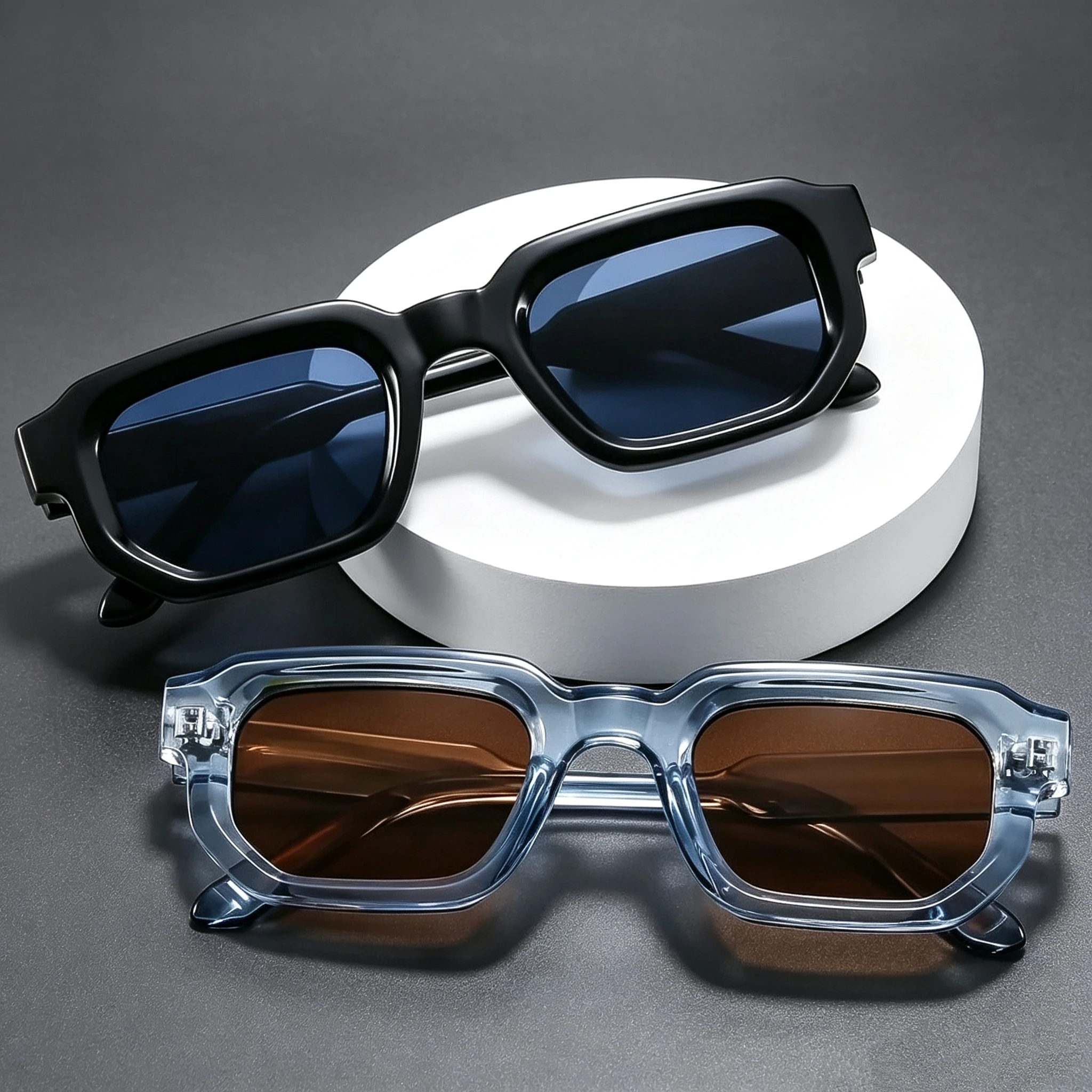 Fashion Square Sunglasses For Women Men Retro Luxury Designer Clear Lens Sun Glasses Shades UV400 Gafas De Sol