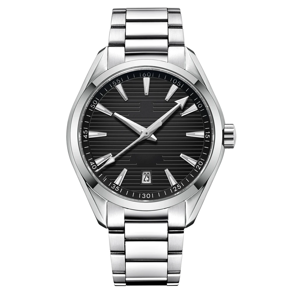 Custom Logo 41mm Man Sport Clock NH35 Automatic Relogio Masculino Mechanical Wristwatch Date Sapphire Steel Band Men's Watch
