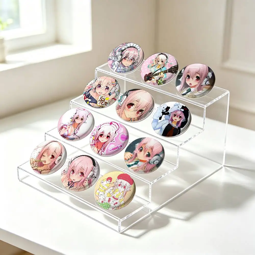Cute S-Super S-Sonico Badge Pins For Friend, Backpack, Clothing, Collectible Accessories, Jewelry Gift