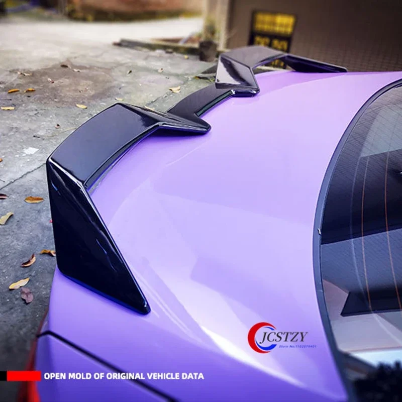 For Honda 11th Civic 2022 ABS Glossy Black And Carbon Fiber Look Rear Trunk Lid Spoiler Car Accessories
