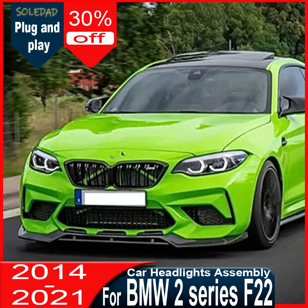 

2pcs Car Lights for BMW F22 F23 2 Series 2014-2021 LED Headlight Assembly Upgrade High Configure Style Design Tool Accessories