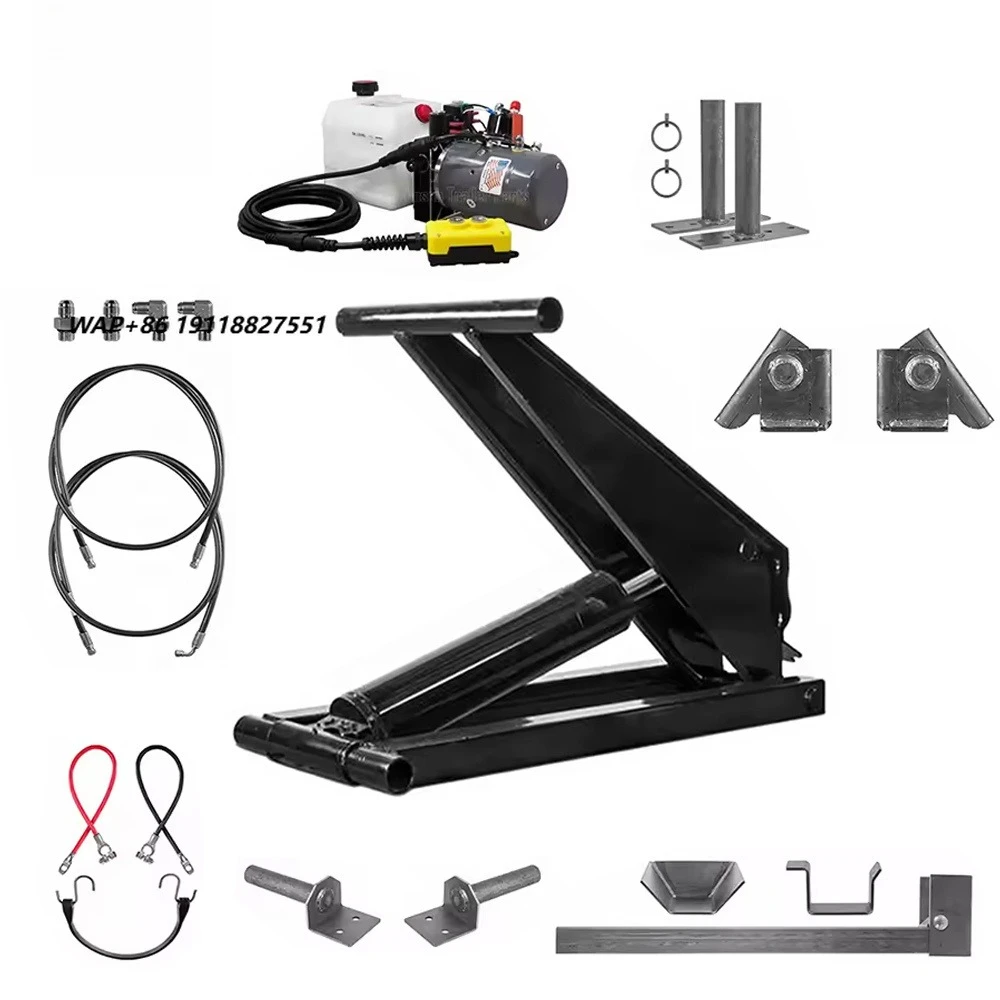 Complete Hydraulic Scissor Hoist Kit PH310 3 Ton 6000 Lbs for 8-10 ft Dump Trailer 12V DC Double Acting Heavy Duty in Stock