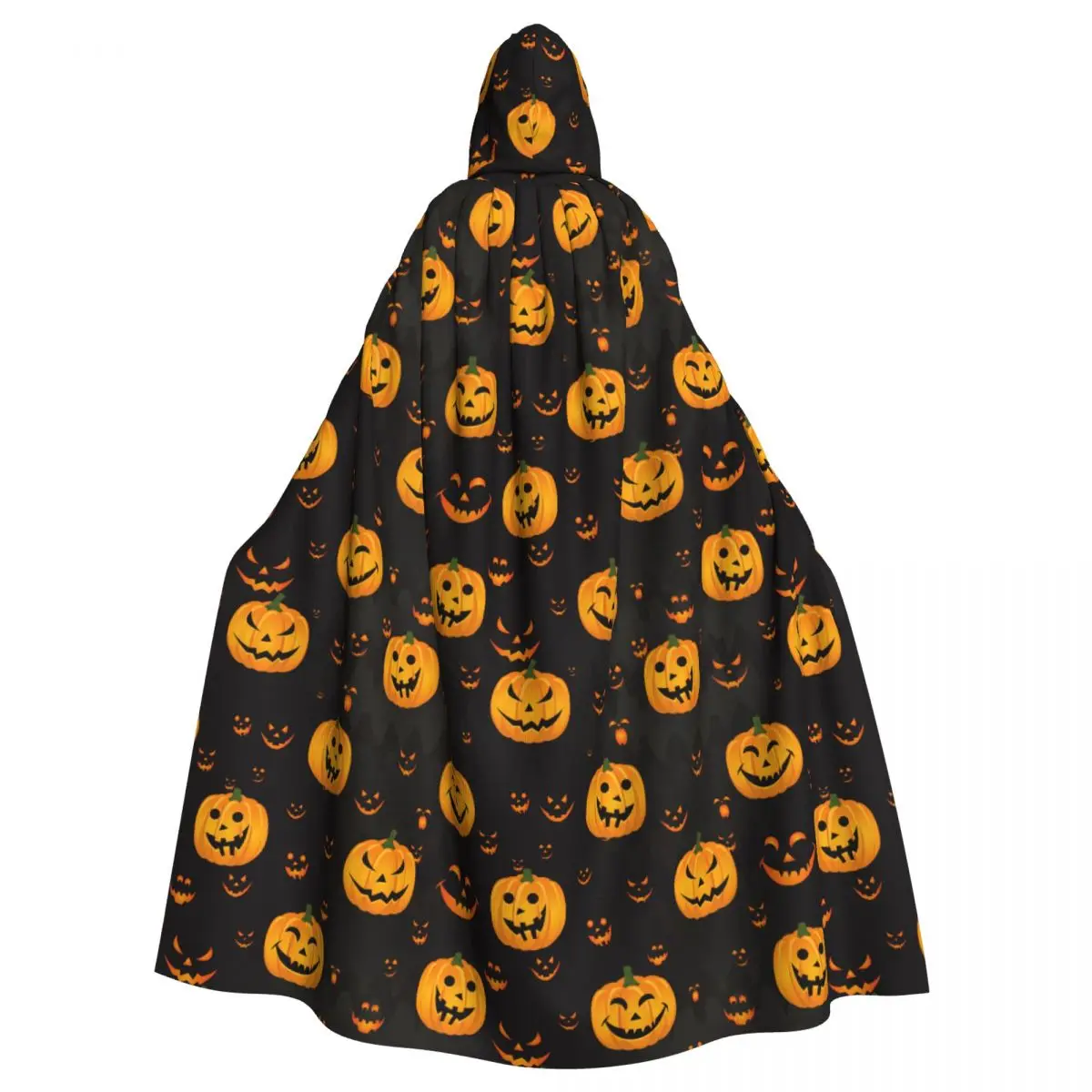 Horror Halloween Unique Cosplay Cloak Jack Pumpkin Scary Face Hooded Cape for Aldult