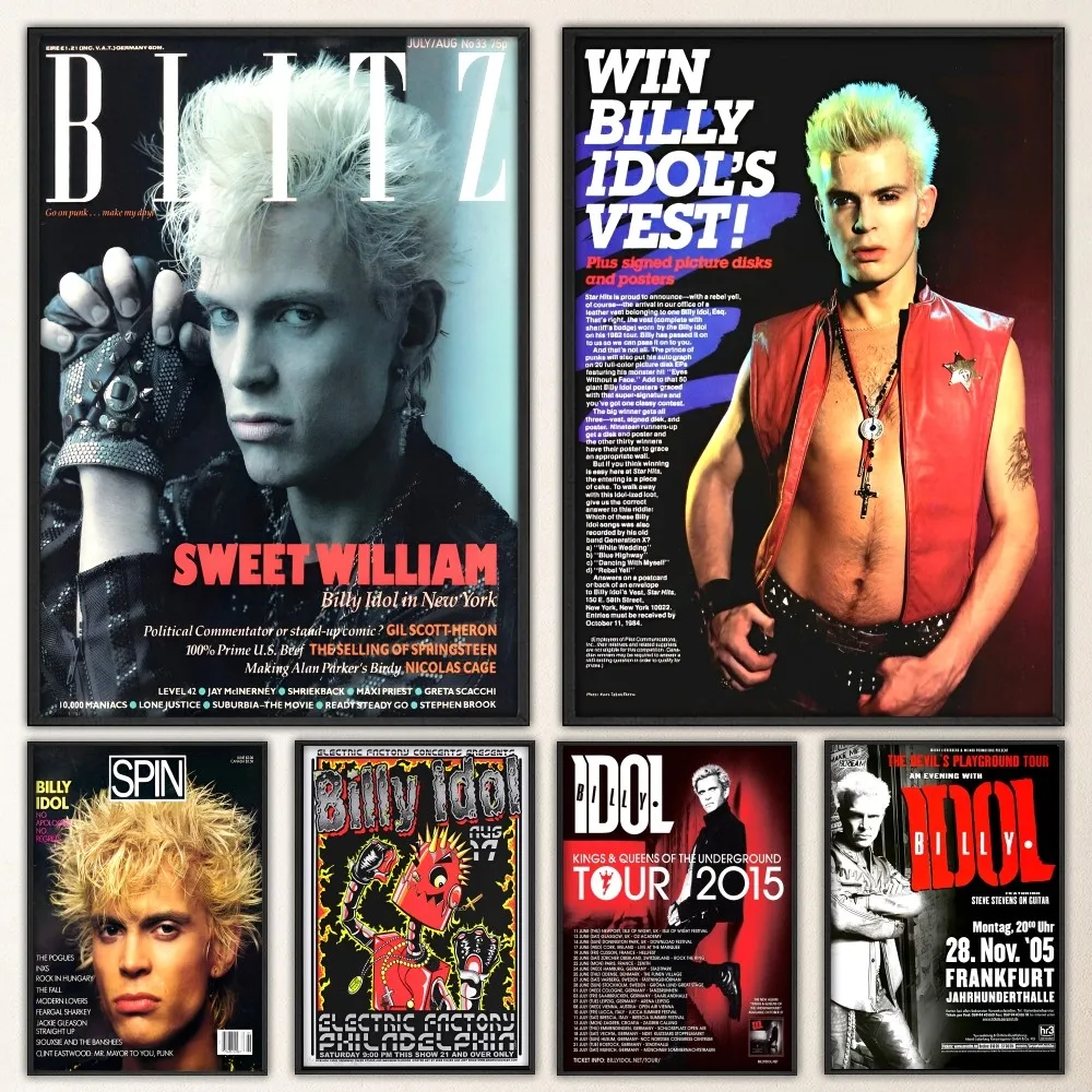 

Rock Singer B-Billy I-Idol Poster Prints Wall Painting Bedroom Living Room Wall Bar Restaurant Sticker Large
