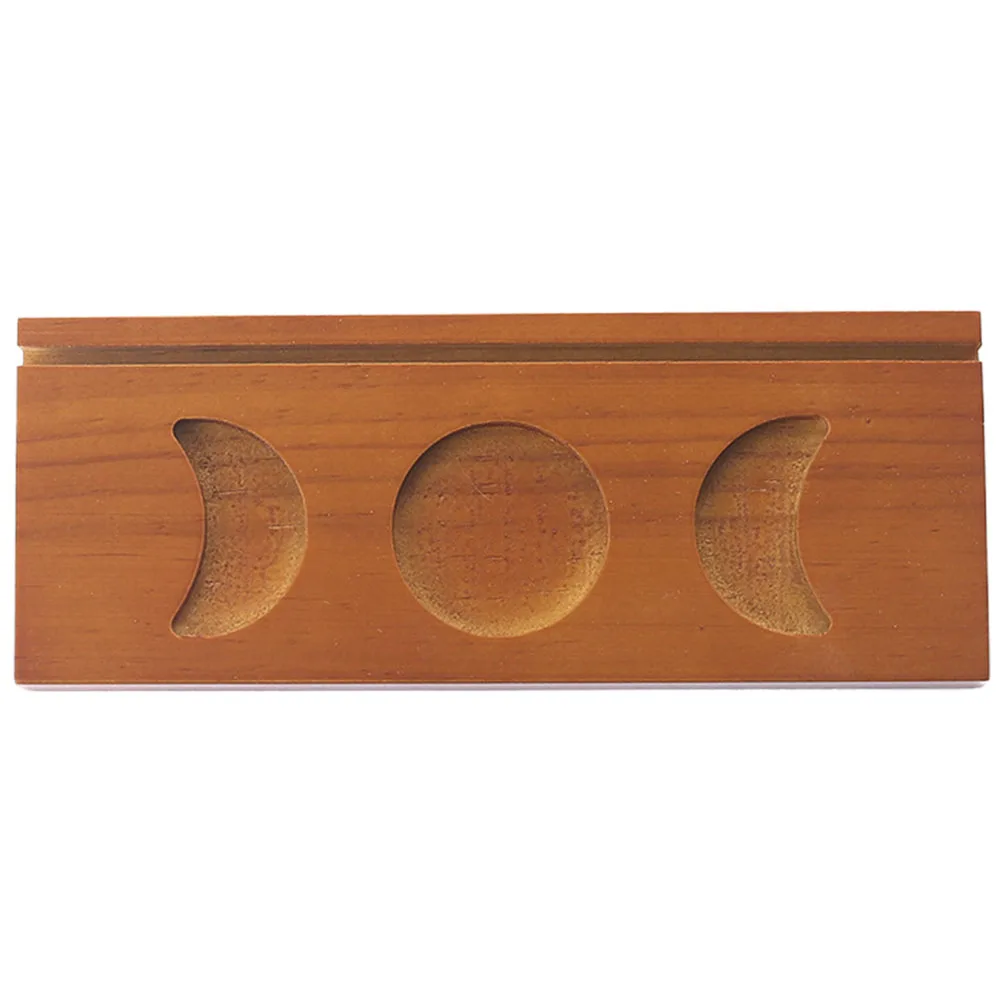 

Crystal Tarot Card Storage Holder Wooden Altar Ceremony Prop Tealight Stand Elegant Religious Decoration Desk for Home