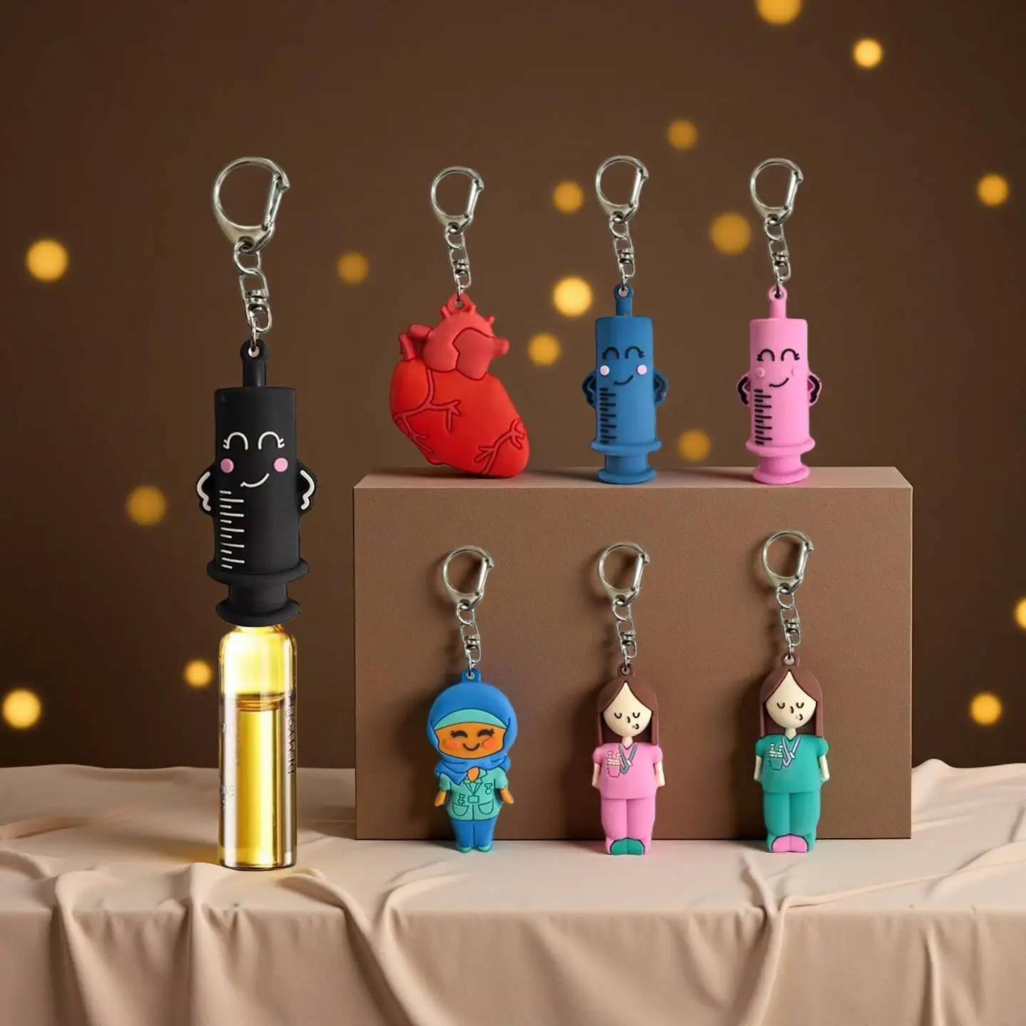 PVC Ampoule Bottle Opener Keychain Syringe-Shaped Cutter Nurse Doctor Aid Medication Vial Breaker Tool