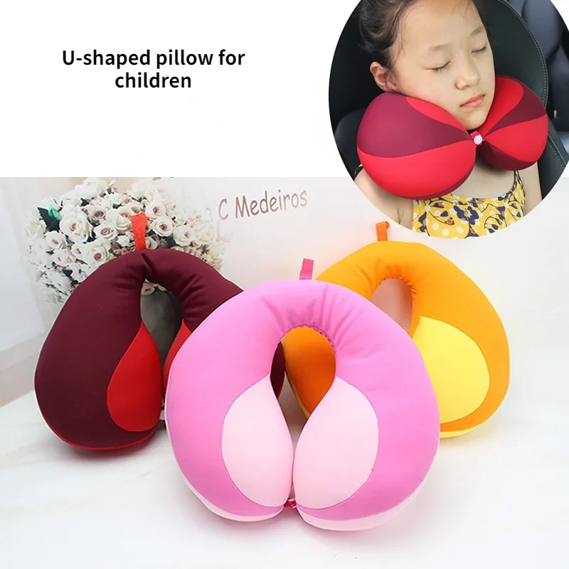 Children's Car Neck Protection Pillow Plush U-shaped Nap Pillow Baby Car Safety Seat Head Support Pillow Children Travel Pillow