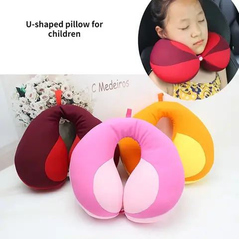 Children's Car Neck Protection Pillow Plush U-shaped Nap Pillow Baby Car Safety Seat Head Support Pillow Children Travel Pillow