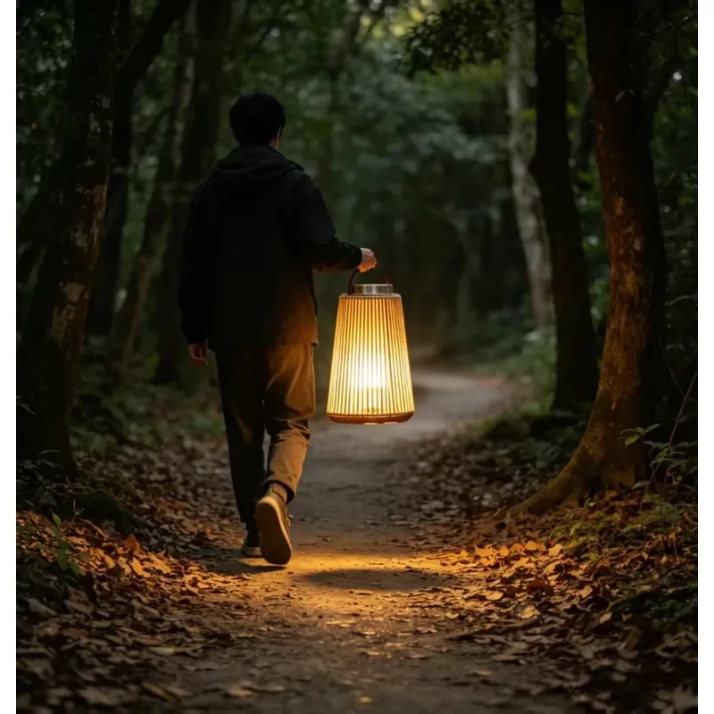 Portable Solar Rattan Light Retro Style Outdoor Patio Lawn Decor Fixture Ideal for Garden Yard Camping Night Ambient Lighting