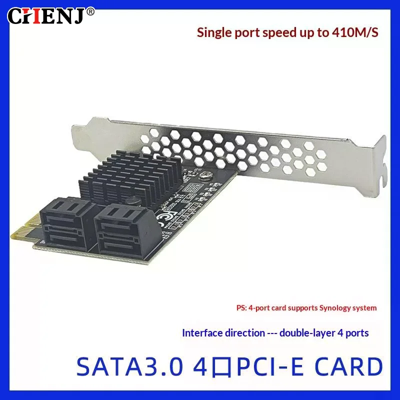 1Pcs 6Gbps SATA 3.0 To PCI-e 1X Adapter Expansion Card 4 Port Computer Card Connectors SATA III PCIe Card