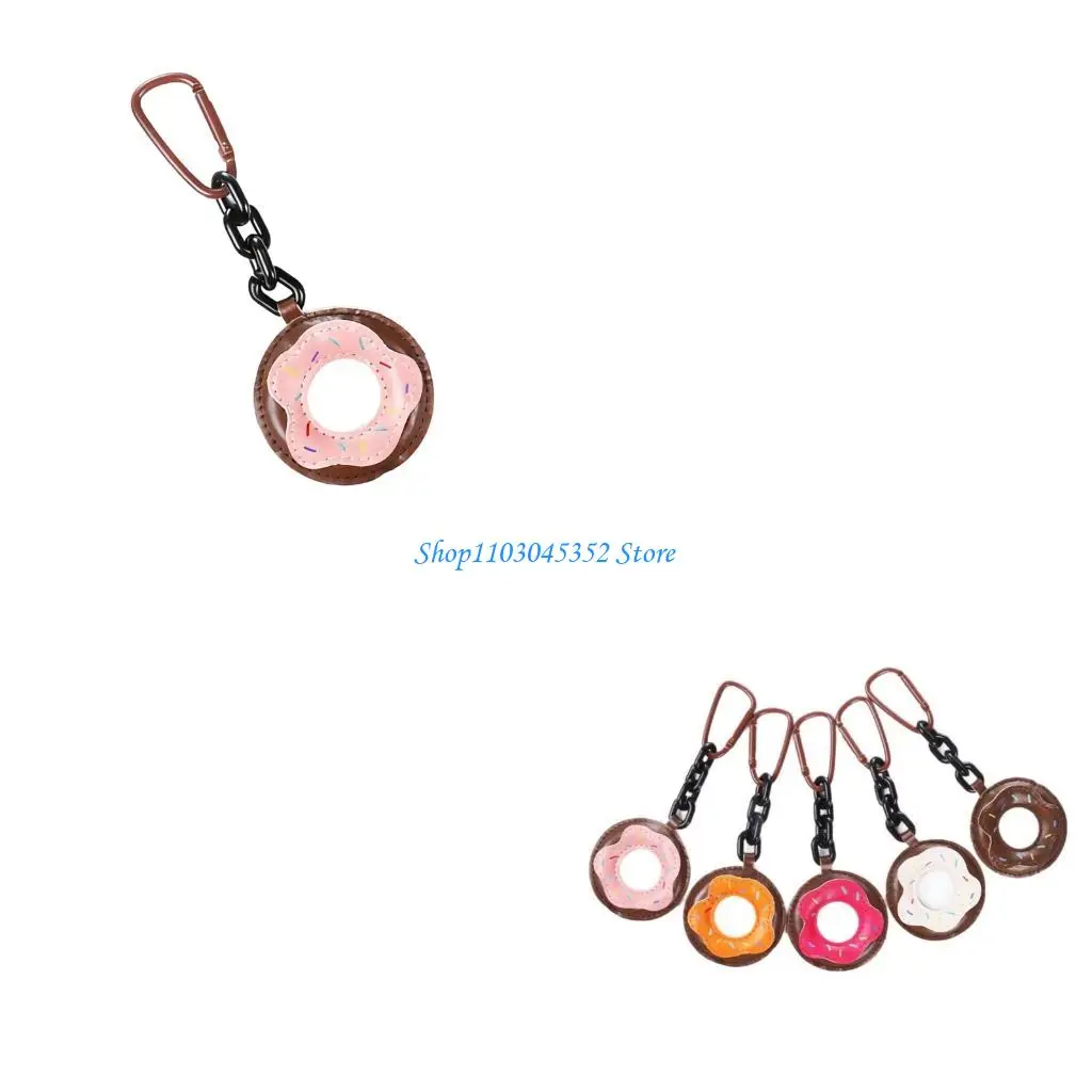 

Doughnuts Keychain Doughnuts Shaped Keychain Keyring Leather Animal Ornament Holder Charm Lovely Bag Charm for Handbag