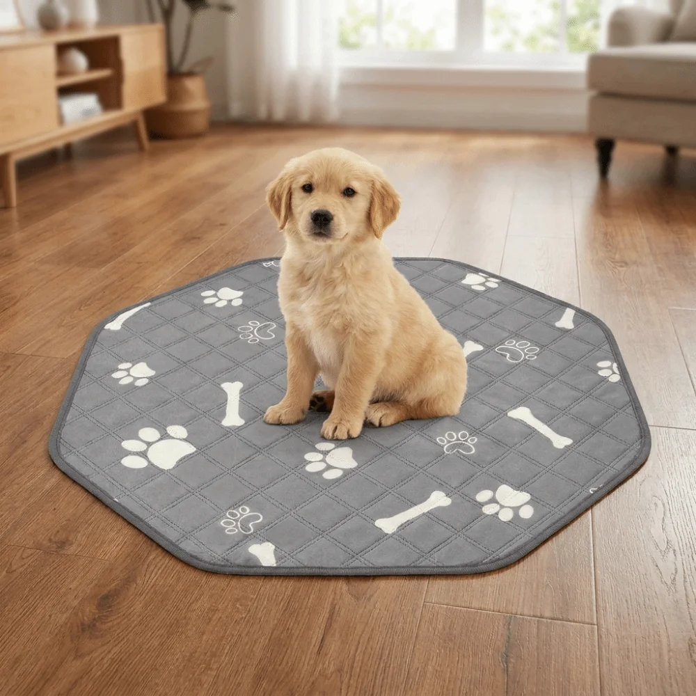 Anti Slip Octagonal Dog Urine Pad Absorbent Reusable Dog Pee Pads Washable Pet Bed Urine Mat Pet Car Seat Cover