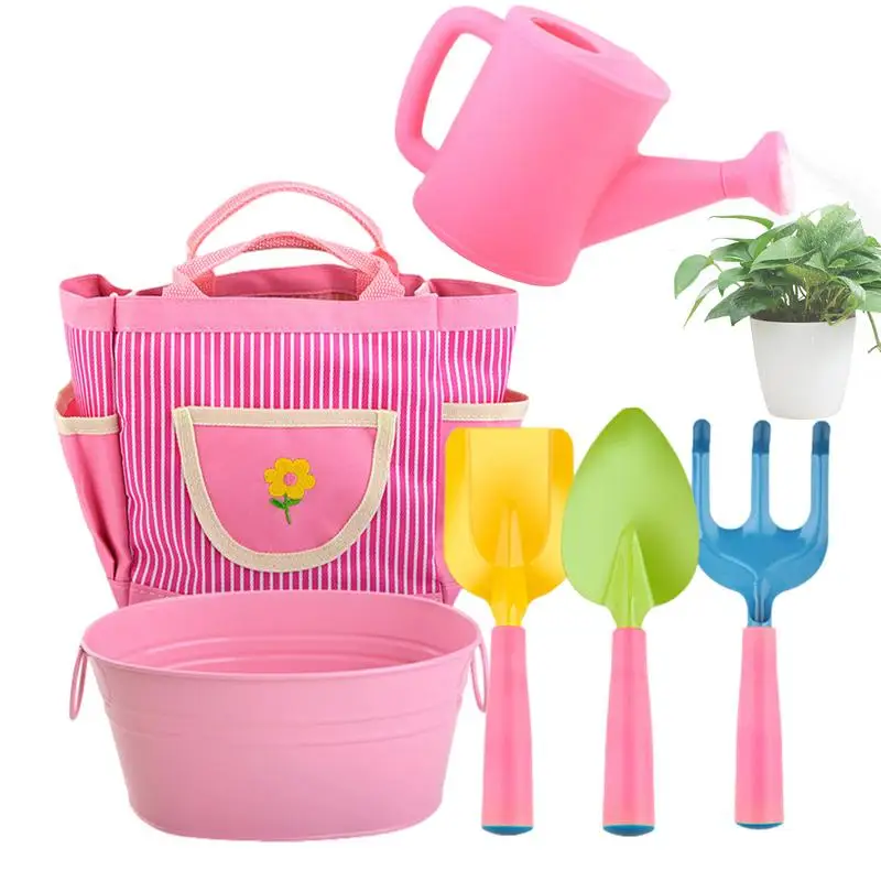 

Gardening Tool For Kids 6X Safe Beach Sandbox Toy With Tote Bag Creative Thinking Toddler Gardening Set Farm Lawn Digging Weeds