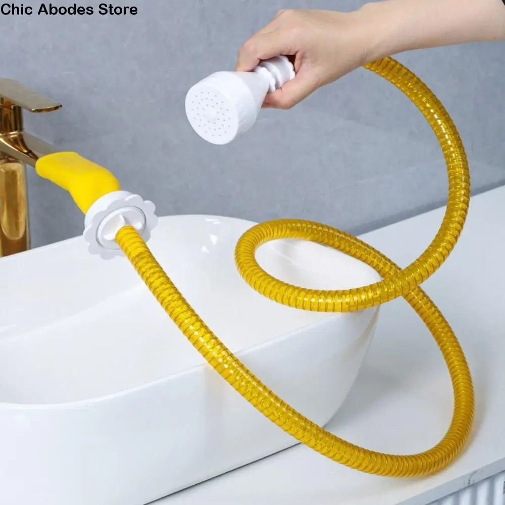 

Flexible Adjustable Shower Hose ABS Slip-On Silicone Adapter Elastic Hose With Pet Showerhead Faucet Extension
