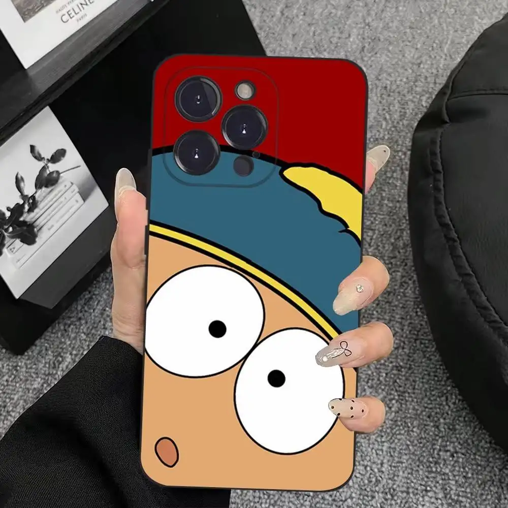 Etui na telefon Cartoon S-South-P-Park do iPhone'a 17,16,15,14,13,12,11,Plus,Pro Max,XS,X,XR,SE,Mini,8,7, miękki silikonowy czarny pokrowiec