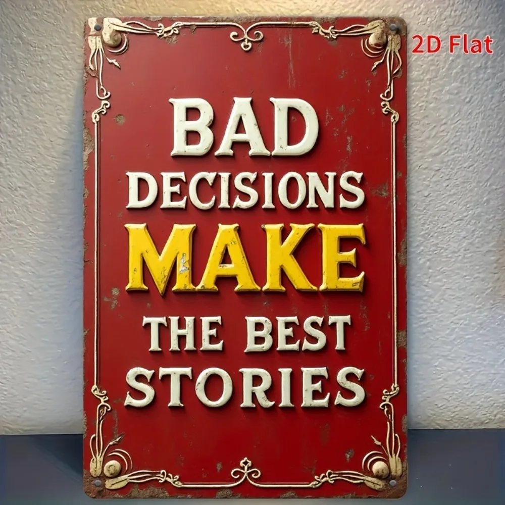 2D Flat Vintage Aluminum Wall Sign 