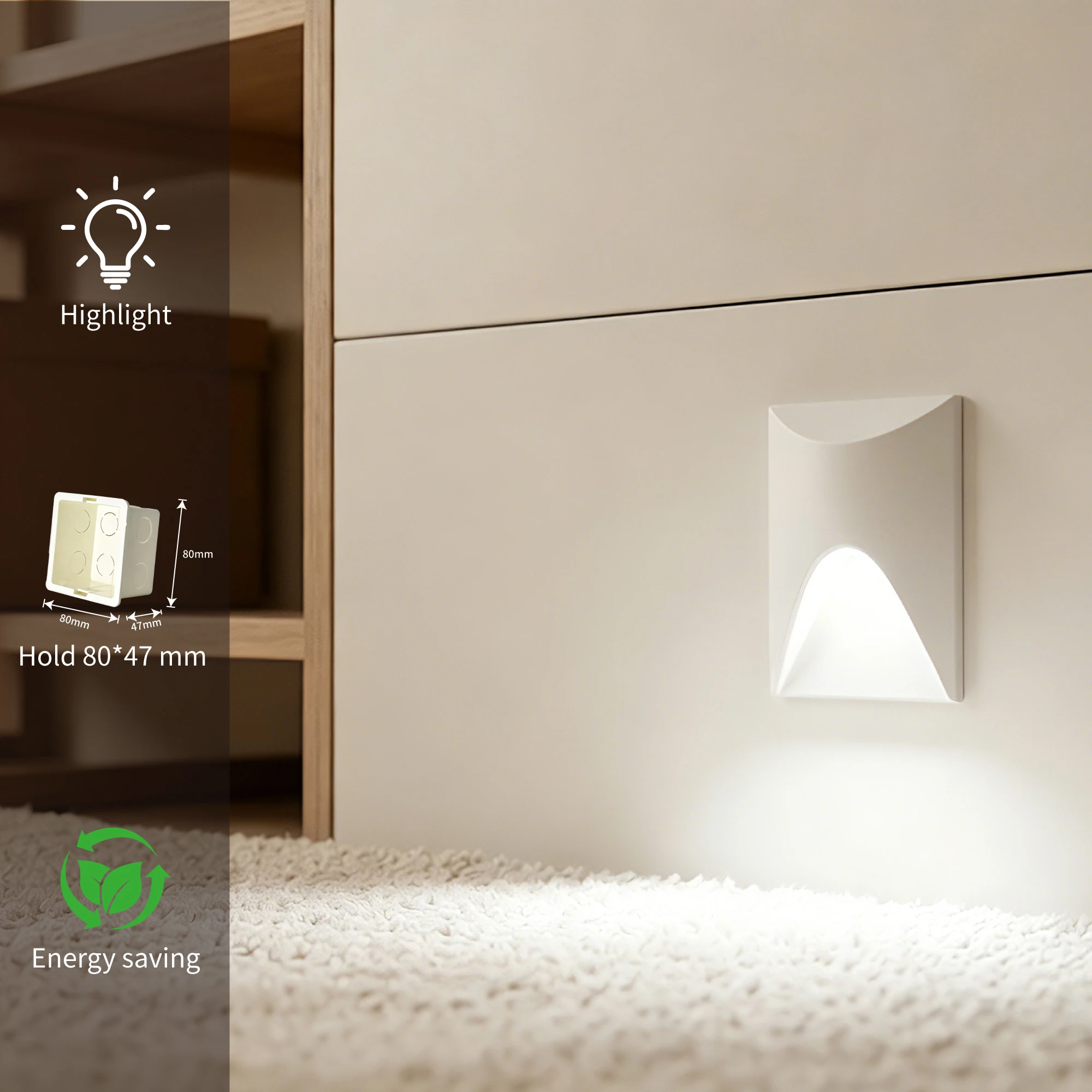 Led Stair Light Step Lights 3W Square Round Recessed Indoor Outdoor Waterproof Staircase Led Wall Lamp For Home Steps Walkway - view 4