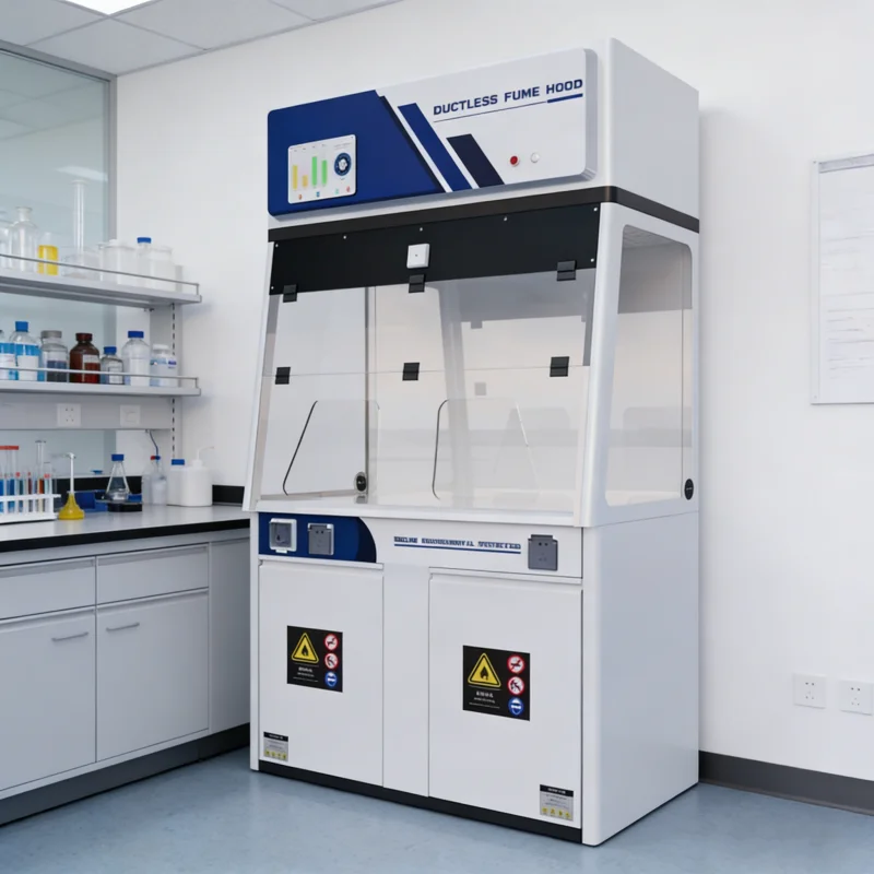 Ductless Fume Hood with Multi-Layer Filtration for Laboratory Use,Smart Touch Control & TVOC Monitoring