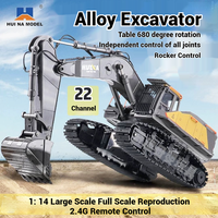 Huina 592 Remote-Controlled Alloy Excavator Simulation Track Excavator 22 Channel Engineering Vehicle Model Children'S Toy Gift