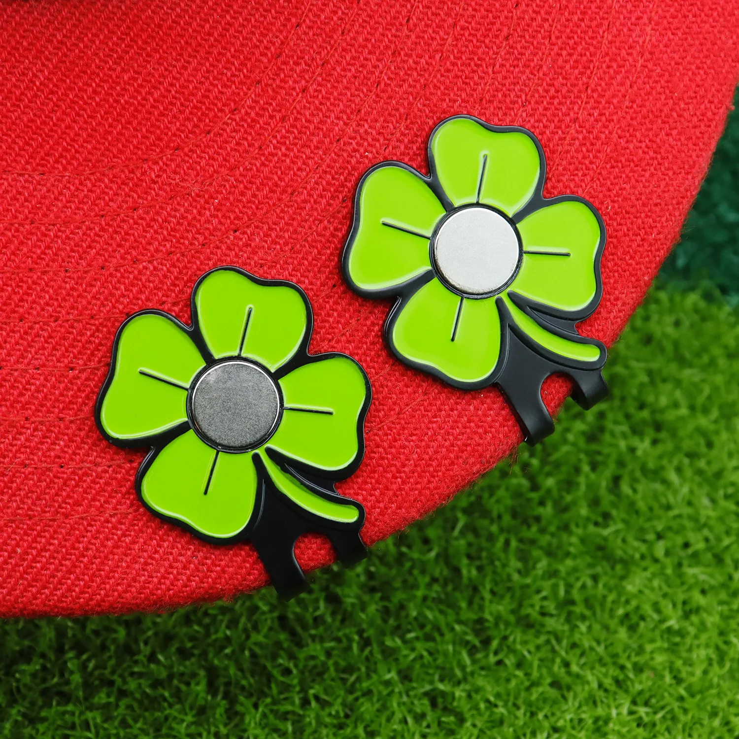 

New Creative Clover Decorative Hat Clip Metal Magnetic Cap Clip Can be Paired with Golf Marker LY250812-1