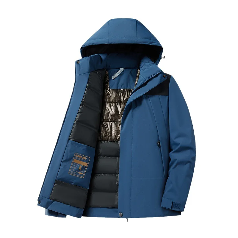 Abrigo acolchado de algodón de grafeno para hombres de mediana edad y ancianos, Parka con capucha térmica gruesa, ropa de abrigo informal cálida de gran tamaño, Invierno