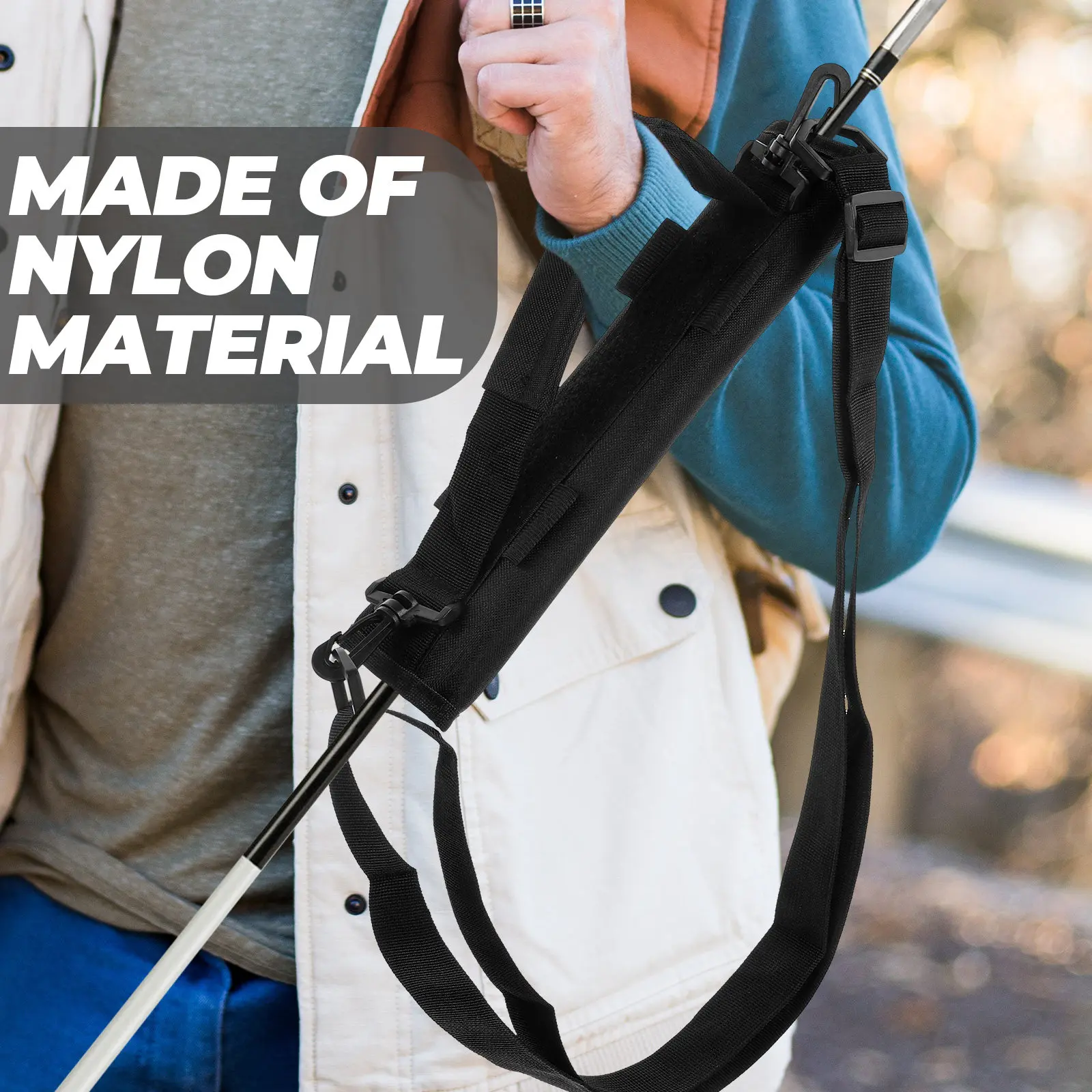 Small Golf Bag Nylon Golf Club Carrier with Ergonomic Shape Design for Comfortable Grip Side Storage Pouch Reusable Golfing Club