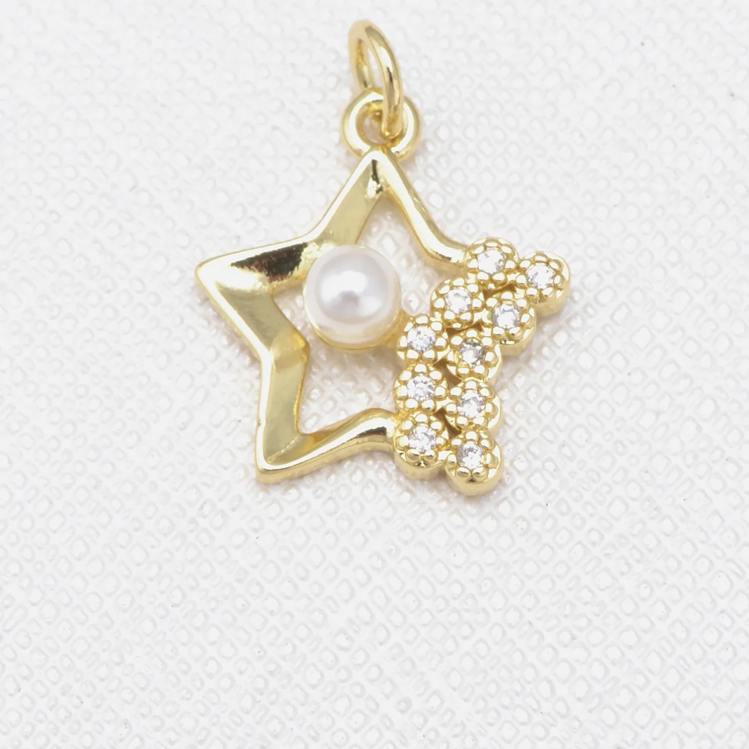 13Pcs Brass Zircon Pearl Pendant DIY Jewelry Earring Necklace Making Supplies Heart Star Bow Moon Charm High Quality Accessories