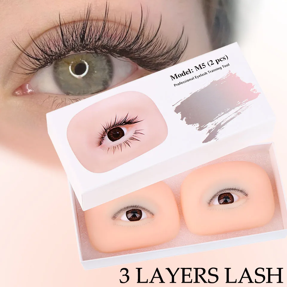 3D Wimpernverlängerungs-Übungsoptik: Trainings-Tools für Wimpern-Transplantation, 3-lagiges Wimpern-Übungsaugenlid für Ober- und Unteraugen, Make-up-Unterrichtswerkzeug – Detail 17