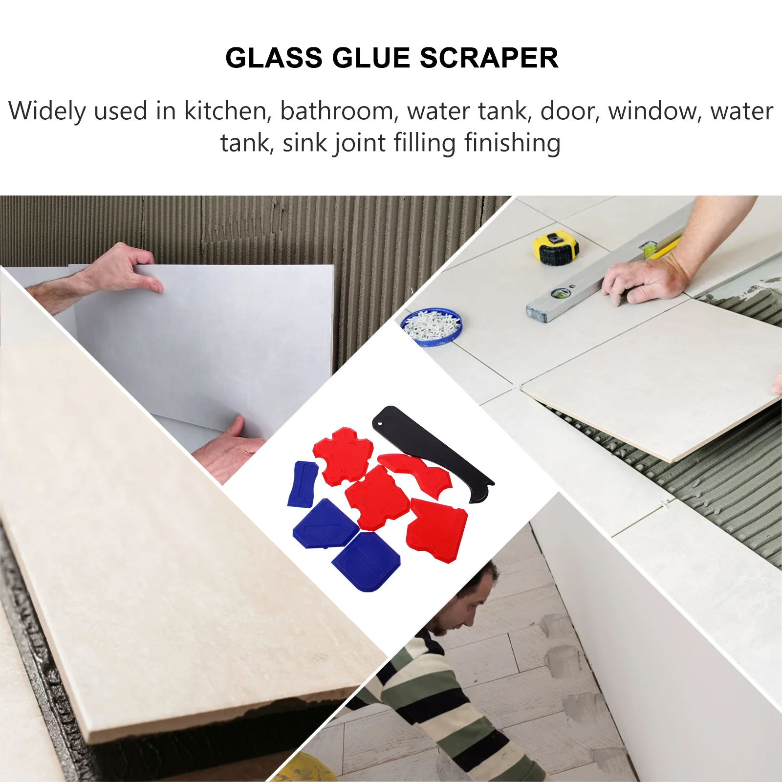 8 قطعة مجموعة ملء مجموعة أدوات الختم المطبخ الحمام السد إزالة مكشطة البلاستيك الغراء أدوات تنظيف لبلاط الزجاج الجص الراتنج #6