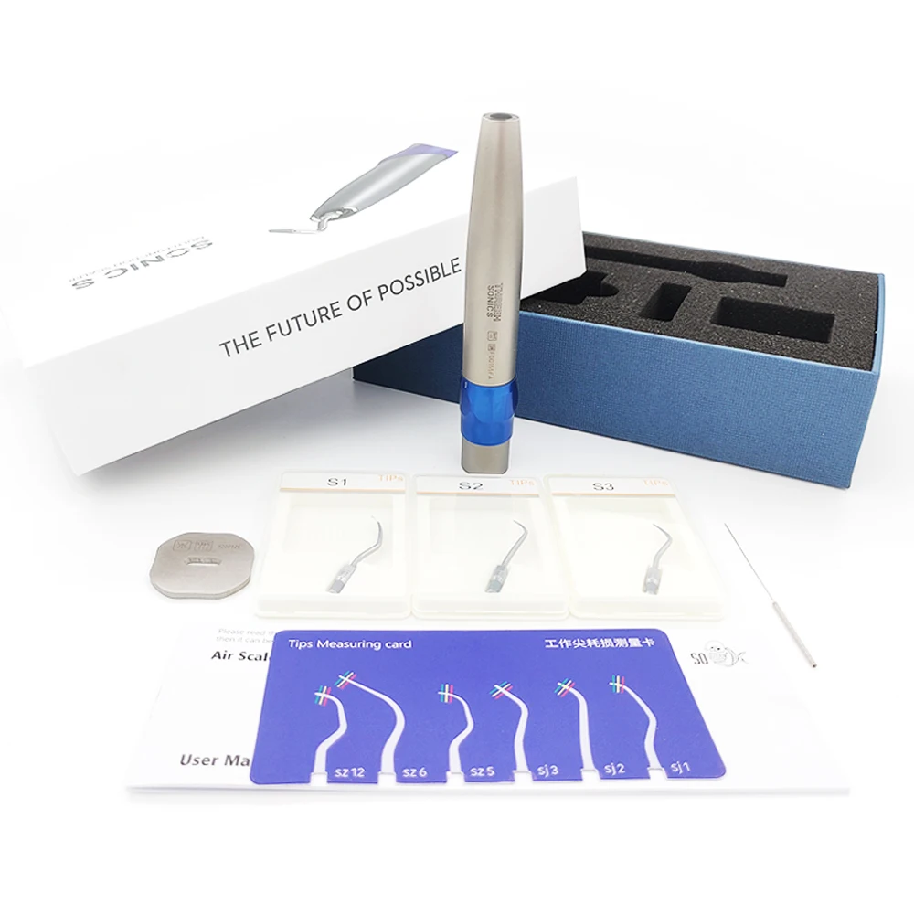 

Dental Sonic Air Scaler Handpiece Led for KV Connector With 3 Perio Scaling Tip dentist Kit Teeth Cleaner Dentist tools