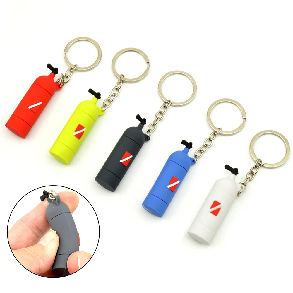 Silicone Chaveiro para Mergulho Air Tank, Keychain, Perfeito para Mochilas ou Malas, Alta Qualidade