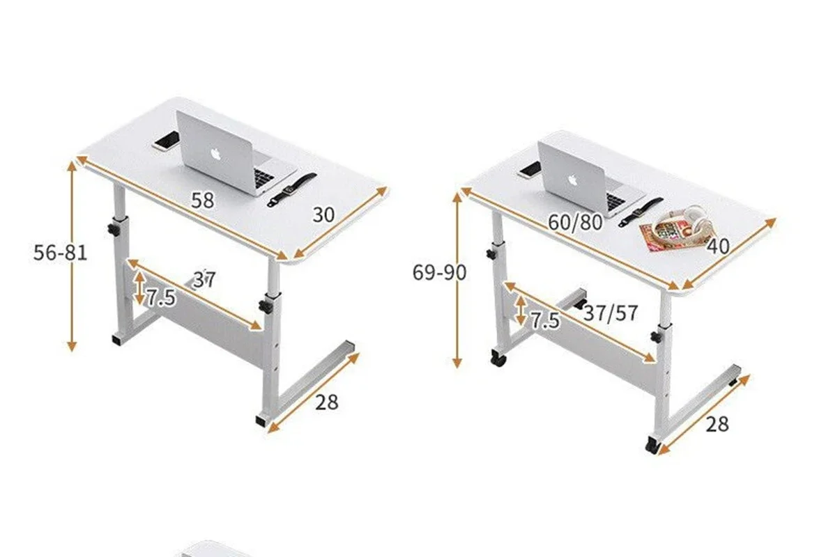 Portable Adjustable Desktop Computer Table Turning Table For PC Bed Can Be Lifted Desk With Wheel, Hand End Table For Sofa