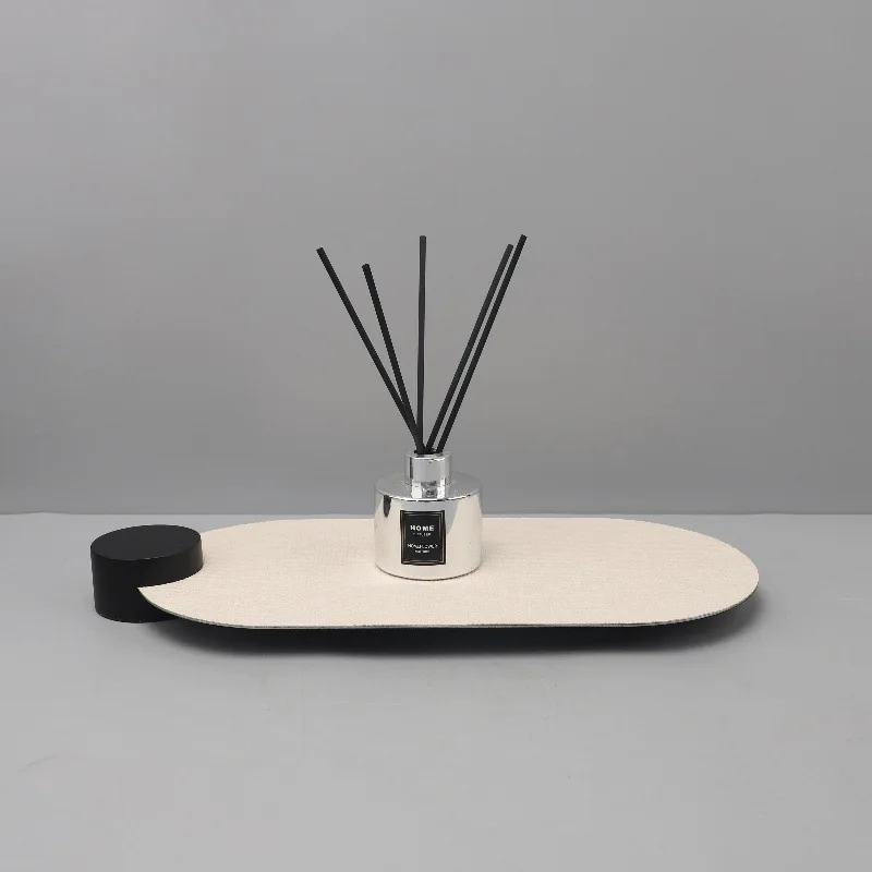 

Современный вход, простой кожаный поднос, овальное украшение из нержавеющей стали для гостиной, спальни, домашний декор, поднос