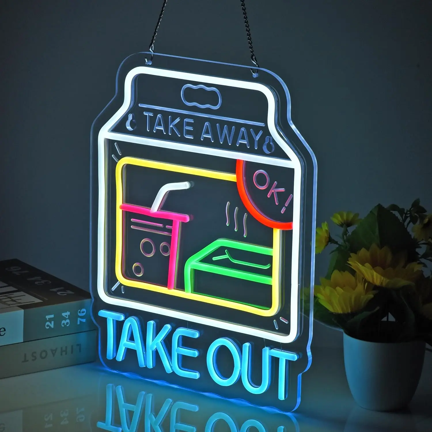 LED ضوء النيون تسجيل إخراج النيون جدار ديكور للوجبات السريعة مطعم مقهى بار مخزن هدية لصديق USB بالطاقة