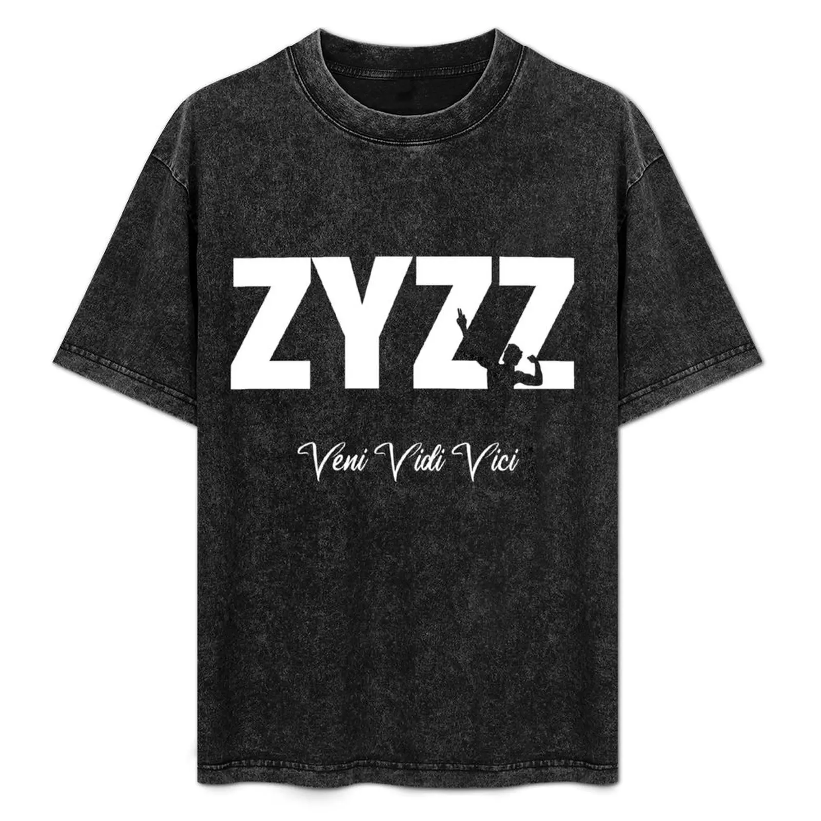 

White Zyzz Text Sickkunt Gym Bodybuilding Motivational Aesthetic Veni Vidi Vici Design T-Shirt Plus Size Lightweight Top