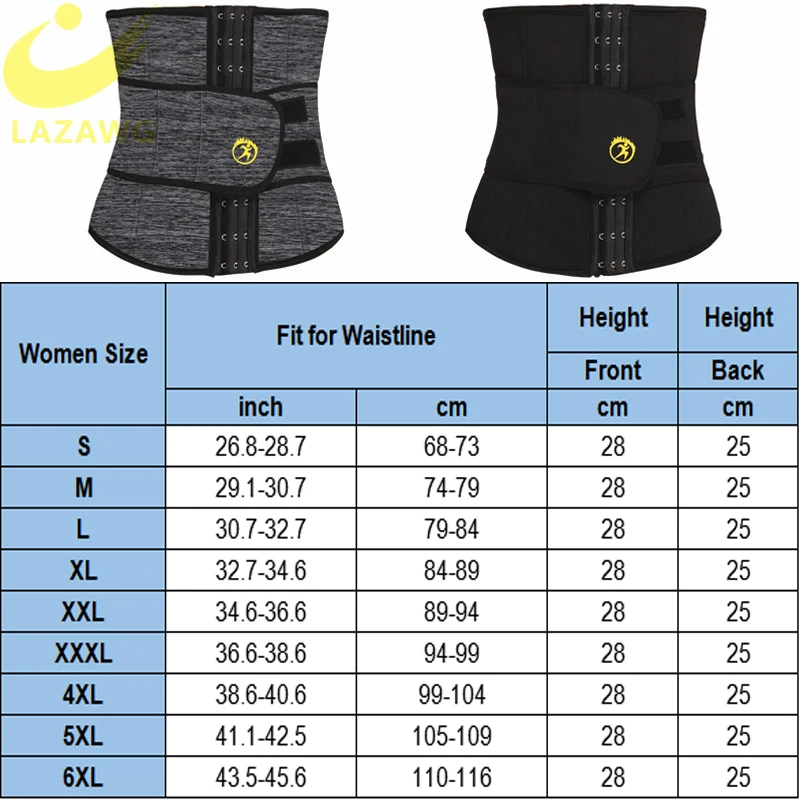 LAZAWG Women Waist Trainer Neoprene Belt Weight Loss Cincher Body Shaper Tummy Control Strap Slimming Sweat Fat Burning Girdle