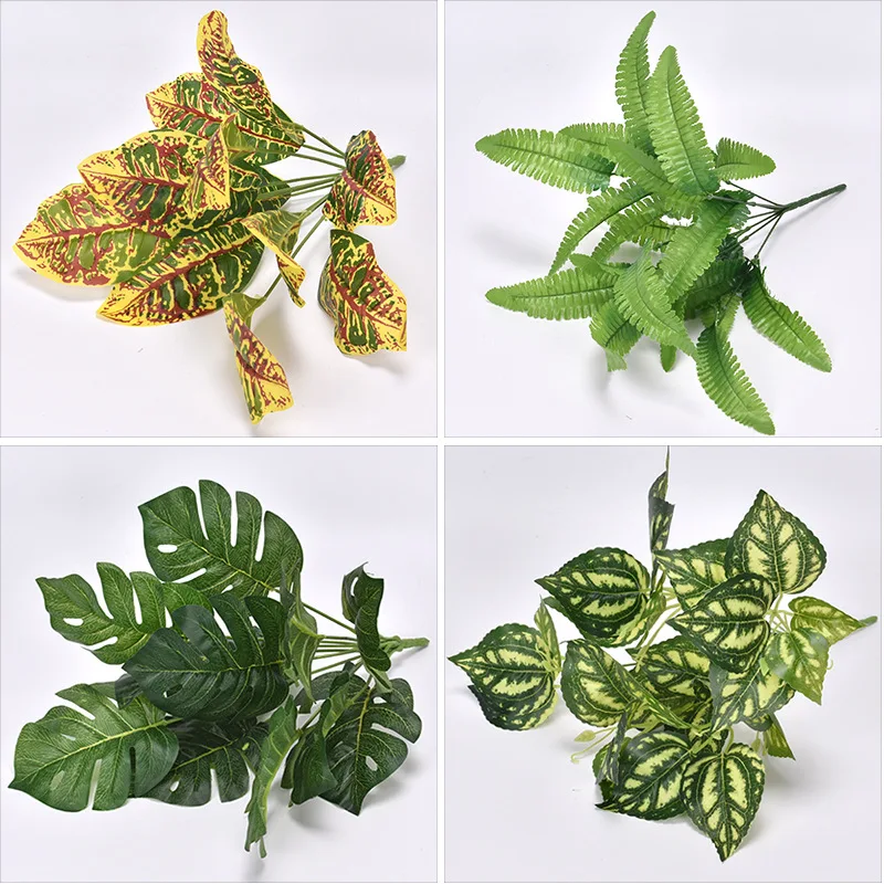 Simulated plants green plants potted plants wall decoration simulated leaves glued green leaves Persian leaves fake grass