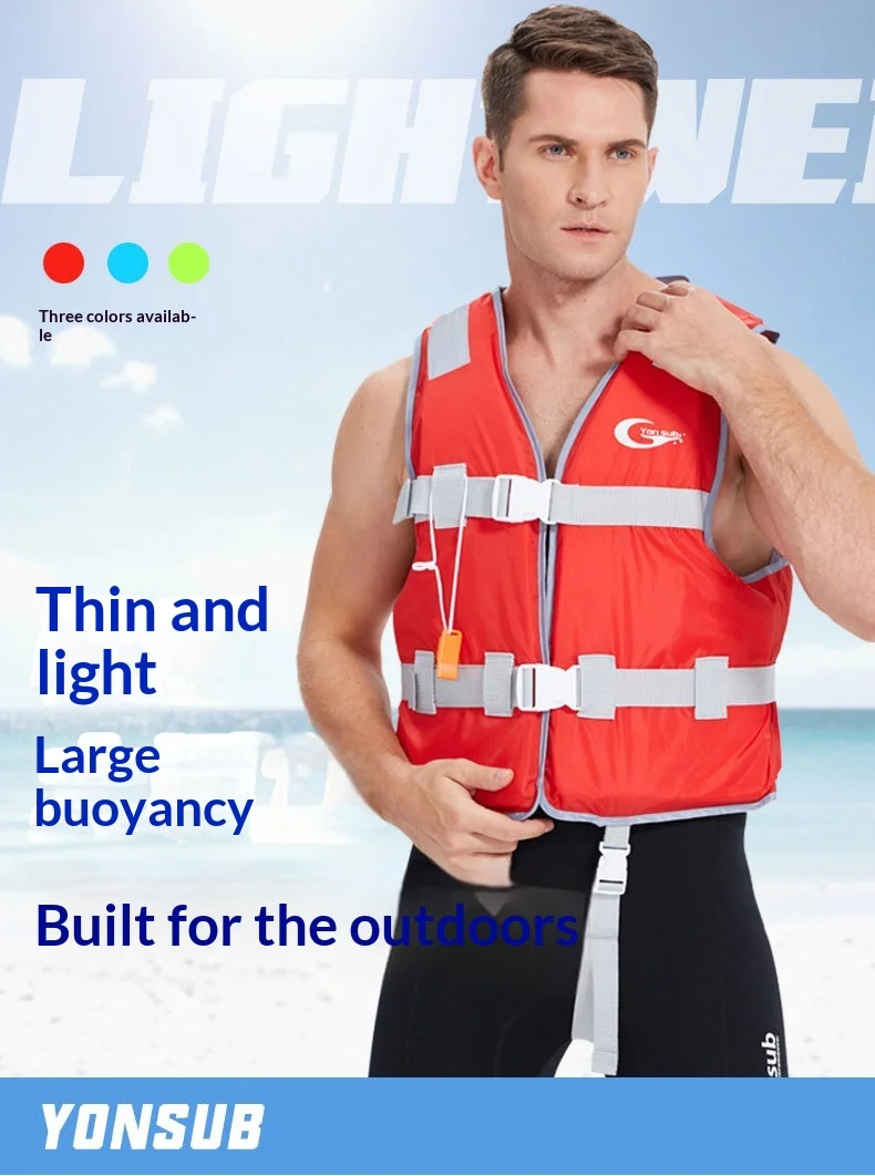 

Adult Thickened Life Jacket High Buoyancy Safety Vest for Flood Control Rescue Emergency Swimming Rafting Fishing Water Sports