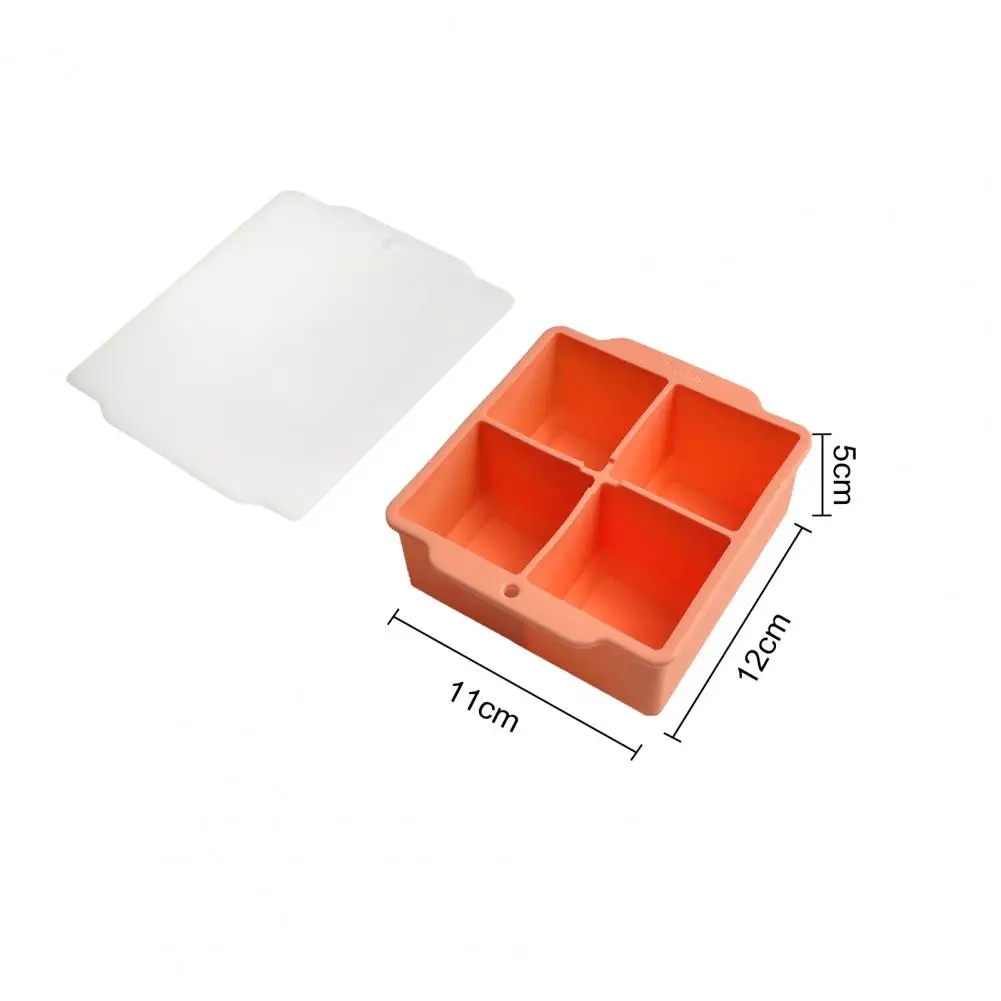 Giant Square Ice Cubes Silicone Ice Cube Trays with Removable Lids Square Ice Molds Bpa-free Easy Release Stackable for Whiskey