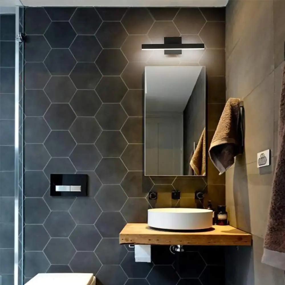 Современная черная светодиодная панель для туалетного столика 15,75, 12 Вт, 4000 К для ванной комнаты