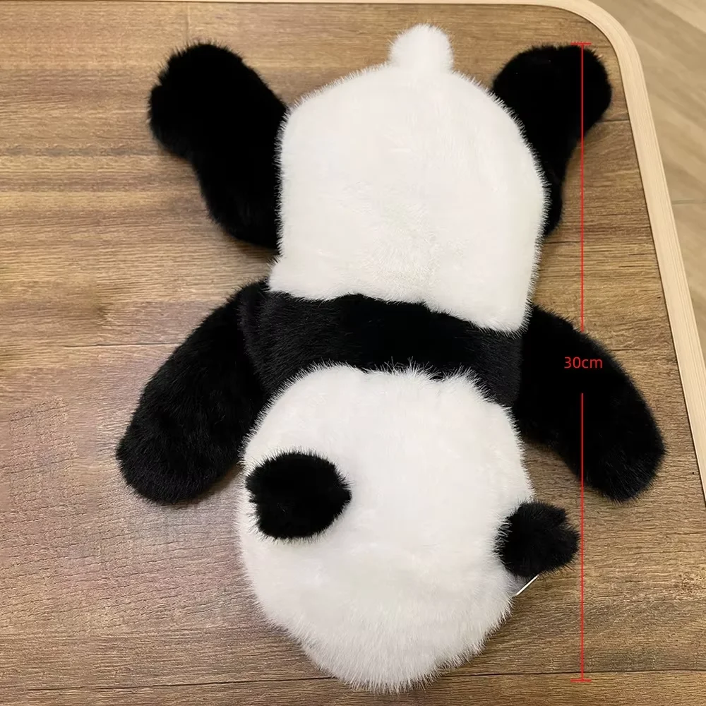 30cm Cute Panda Plush Toy Realistic Weighted Stuffed Animal Panda Soft Doll Hugging Companion Toy Child Birthday Christmas