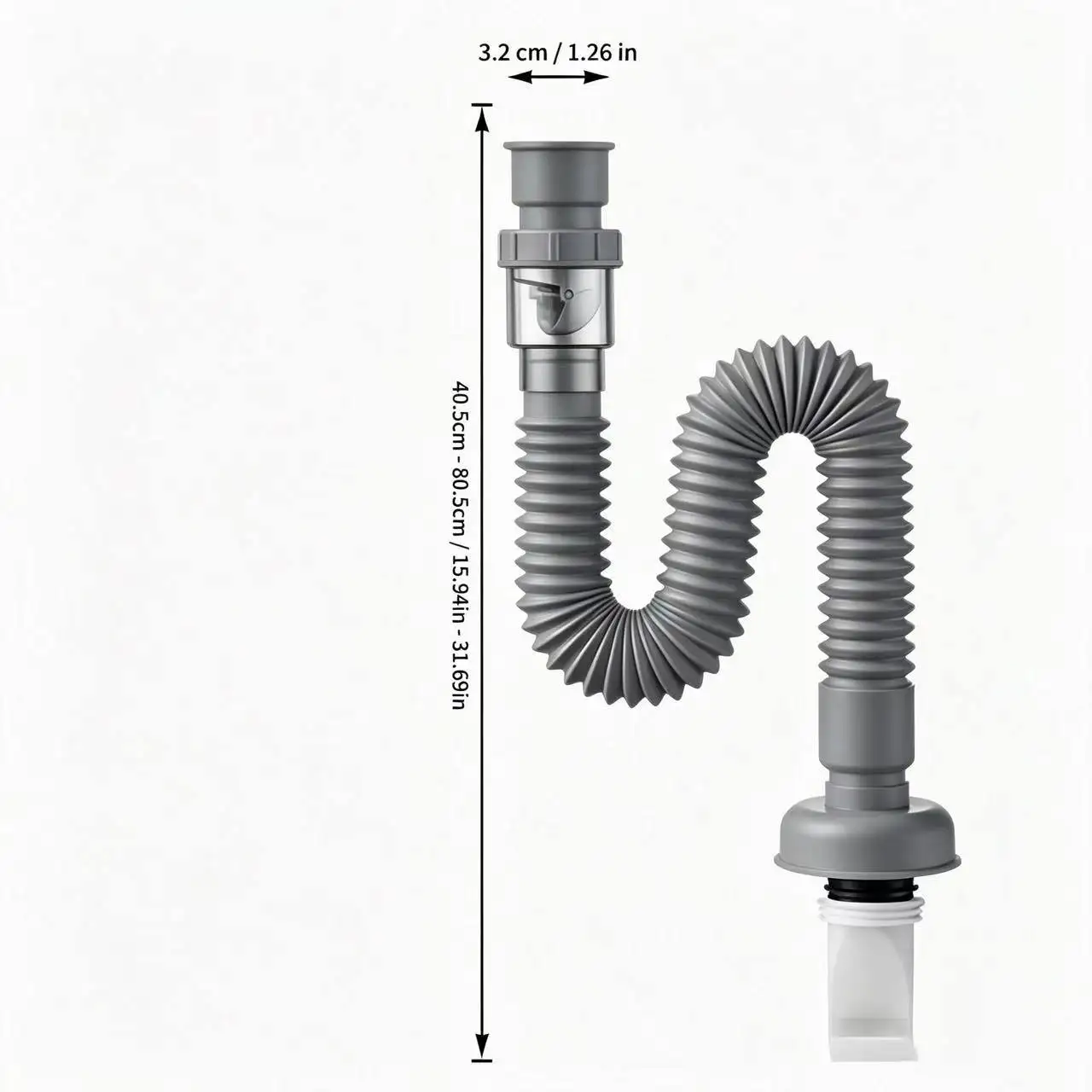 Universal Sink Drain Hose with Advanced Anti-Odor Design, Telescopic Flexible Basin Drain Pipe for Multi-scene Installation